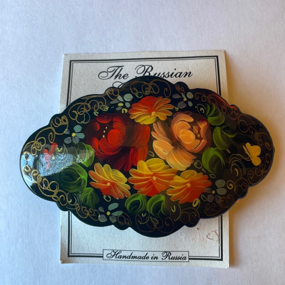 The Russian Collection: Beautiful Vintage Handmade and Hand Painted Hair Clip